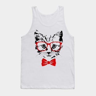 Hipster cat Tank Top